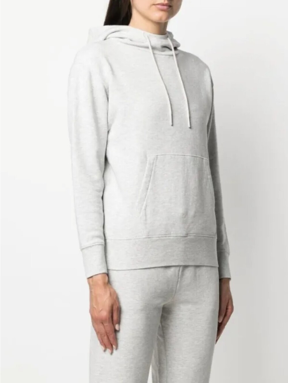 Vince. Drawstring Cotton Hoodie Gray Size Medium